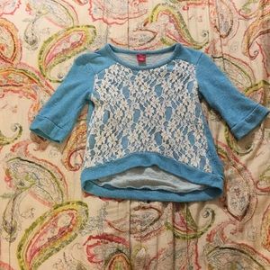 Blue mid- sleeve sweater